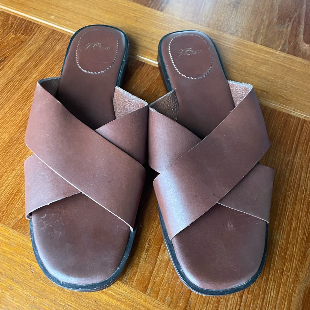 J. Crew | Gretchen Brown Leather Sandals | 8.5